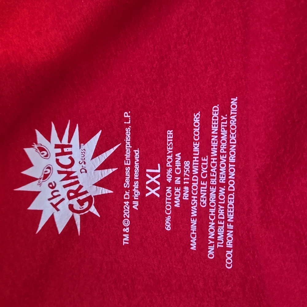 Dr. Seuss Red Grinch Sweatshirt - Picture 2 of 3
